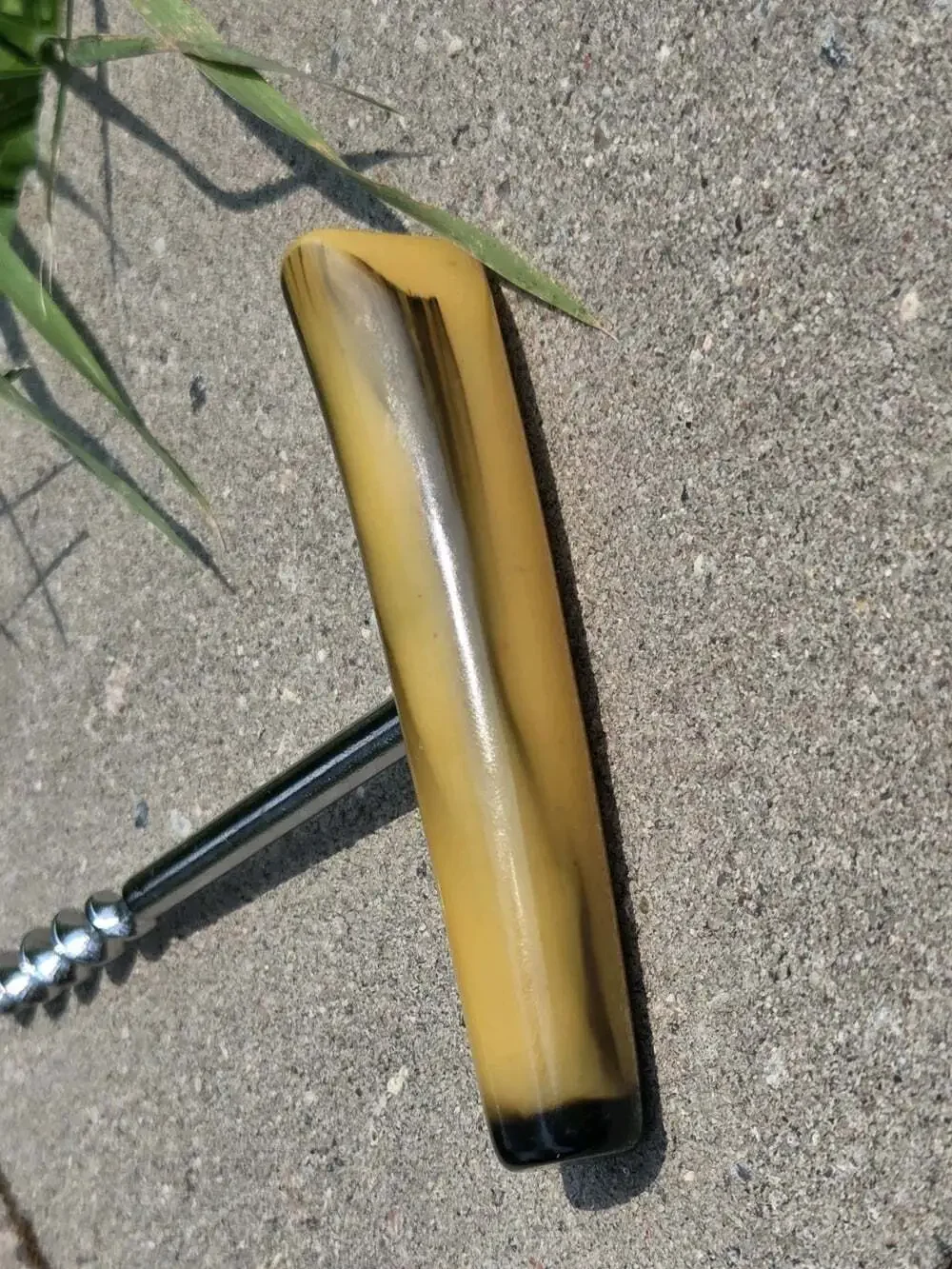 Vtg Marbled Bakelite Faux Horn T-Handle Wine Corkscrew Barware